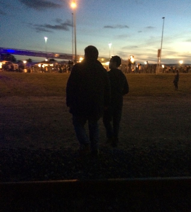 Garreth and Adam lead the way to the harbour. 31 Oct 2014.